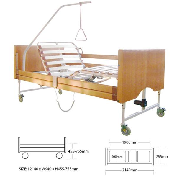 Five Functions Electric Wooden Medical Hospital Beds / Home Care Bed by