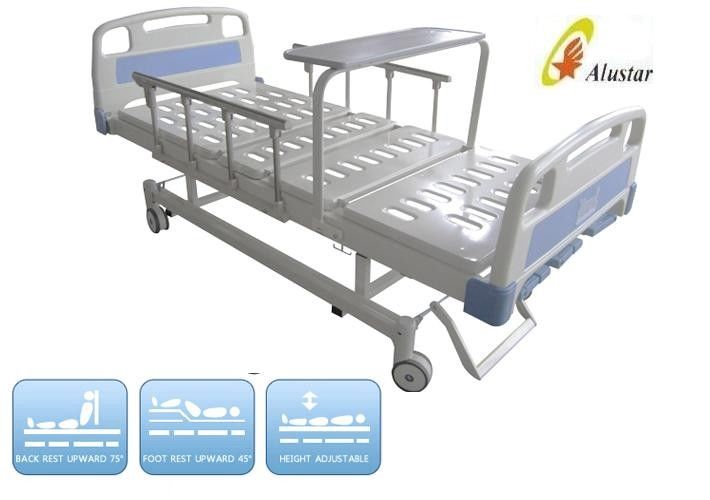 Aluminum Folding Guardrail Manual Crank Nursing Medical Hospital Beds (ALS-M307)